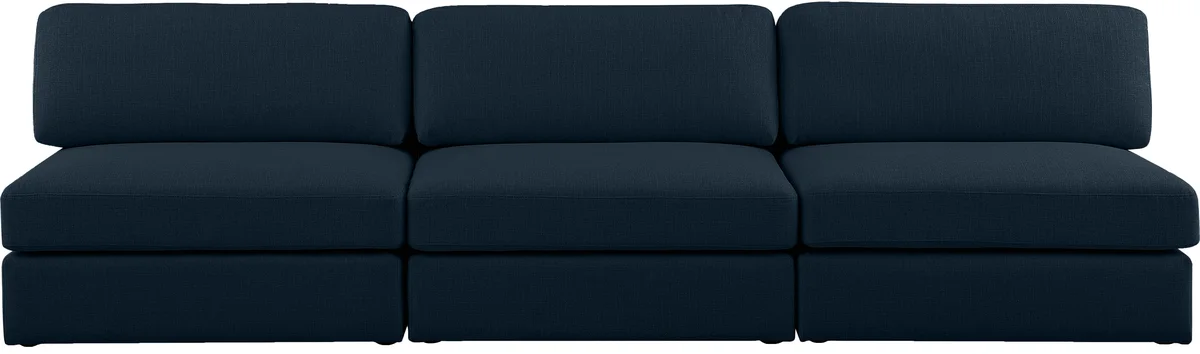 Beckham - Modular 3 Seat Armless Sofa - Navy