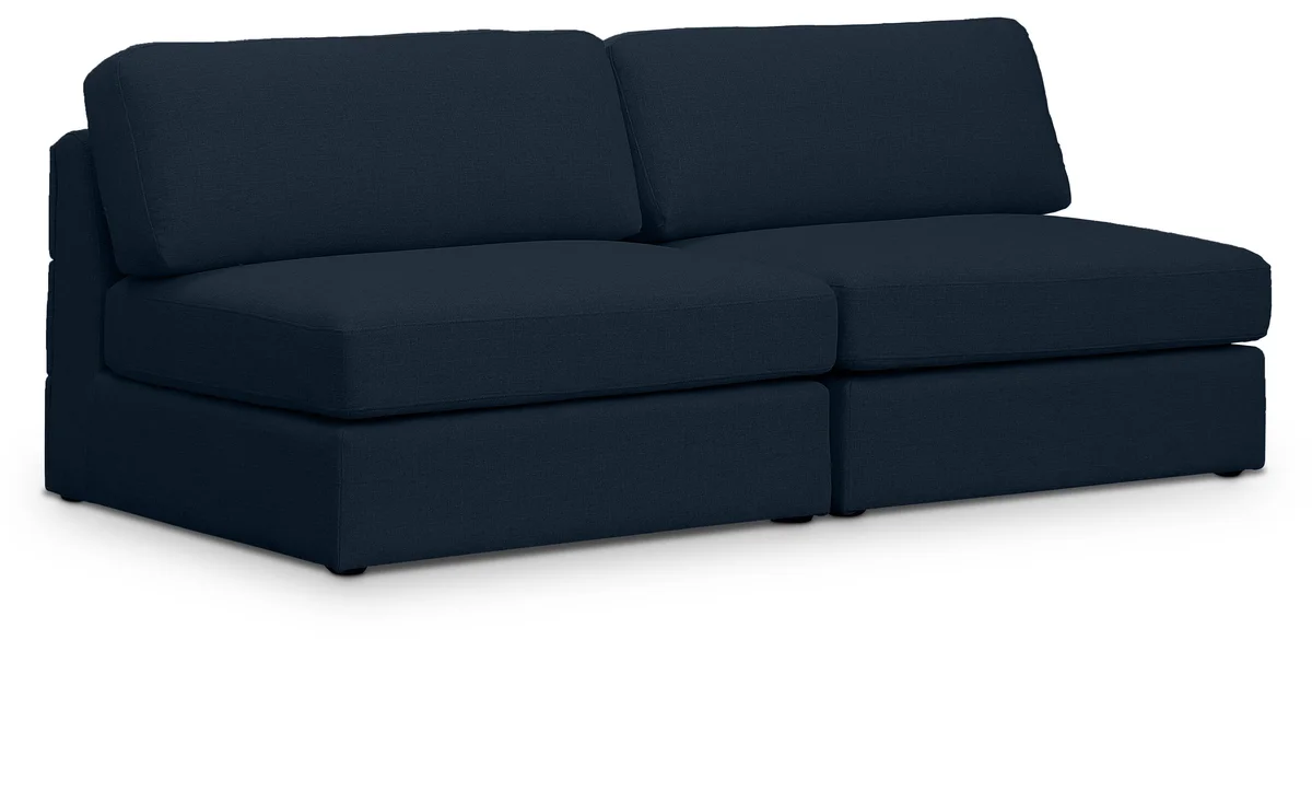 Beckham - Modular 2 Seat Armless Sofa - Navy