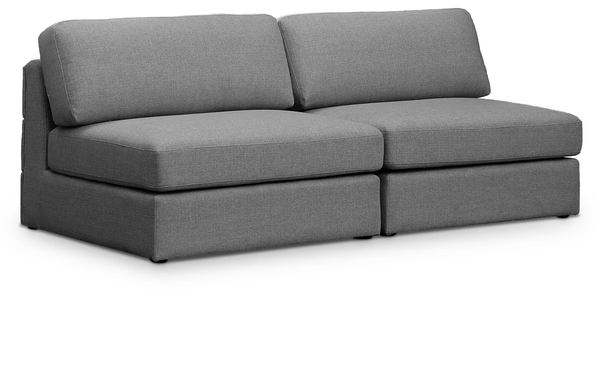 Beckham - Modular 2 Seat Armless Sofa - Gray