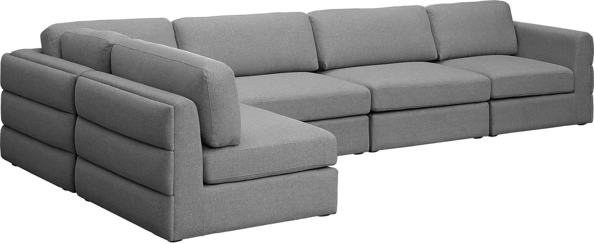 Beckham - 5 Piece Modular Sectional - Gray - View 2