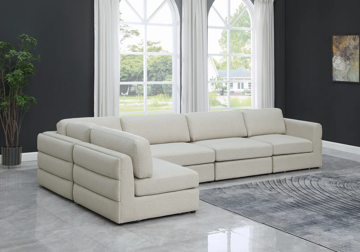 Beckham - 5 Piece Modular Sectional - Beige