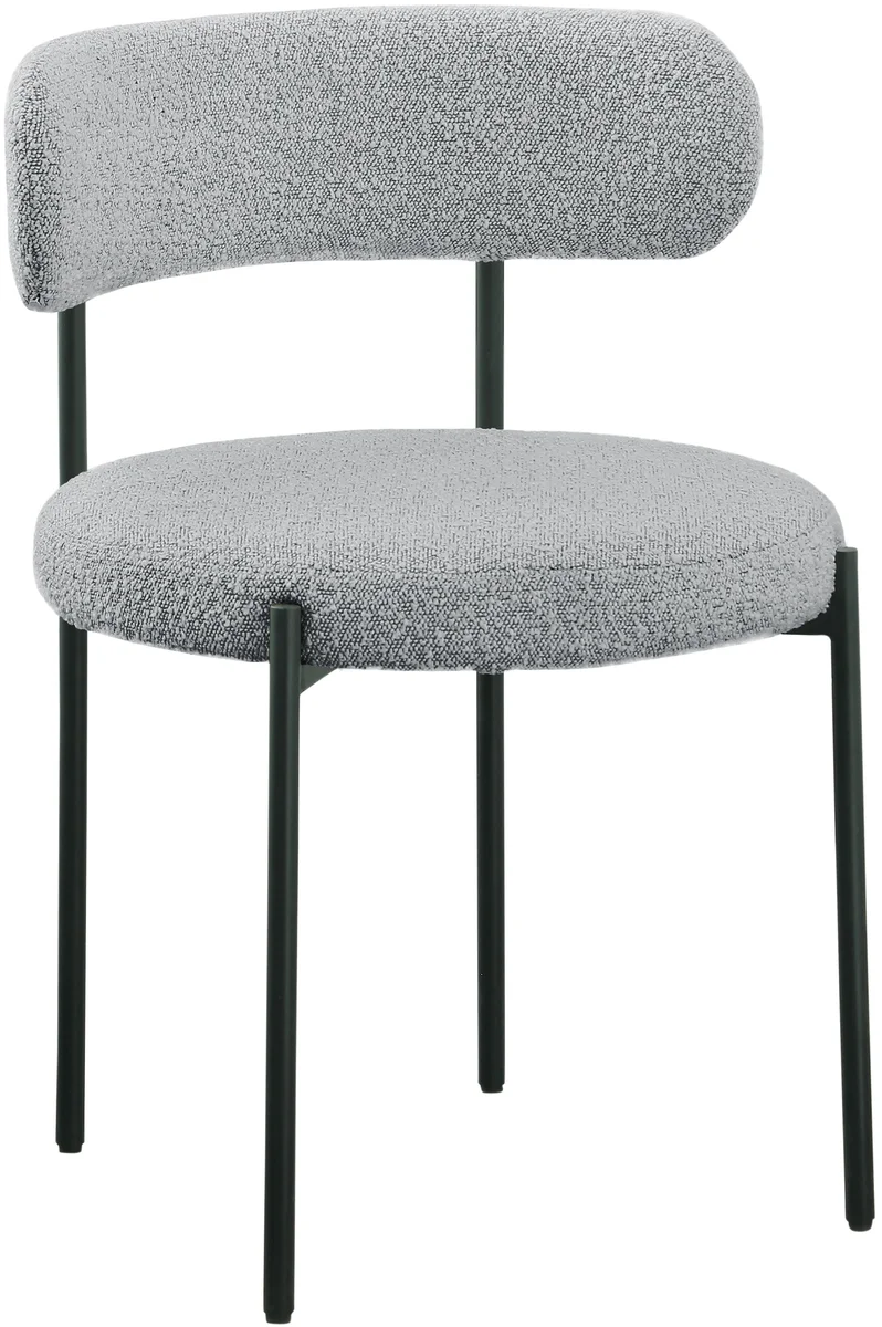 Beacon - Boucle Fabric Dining Chair (Set of 2) - Gray