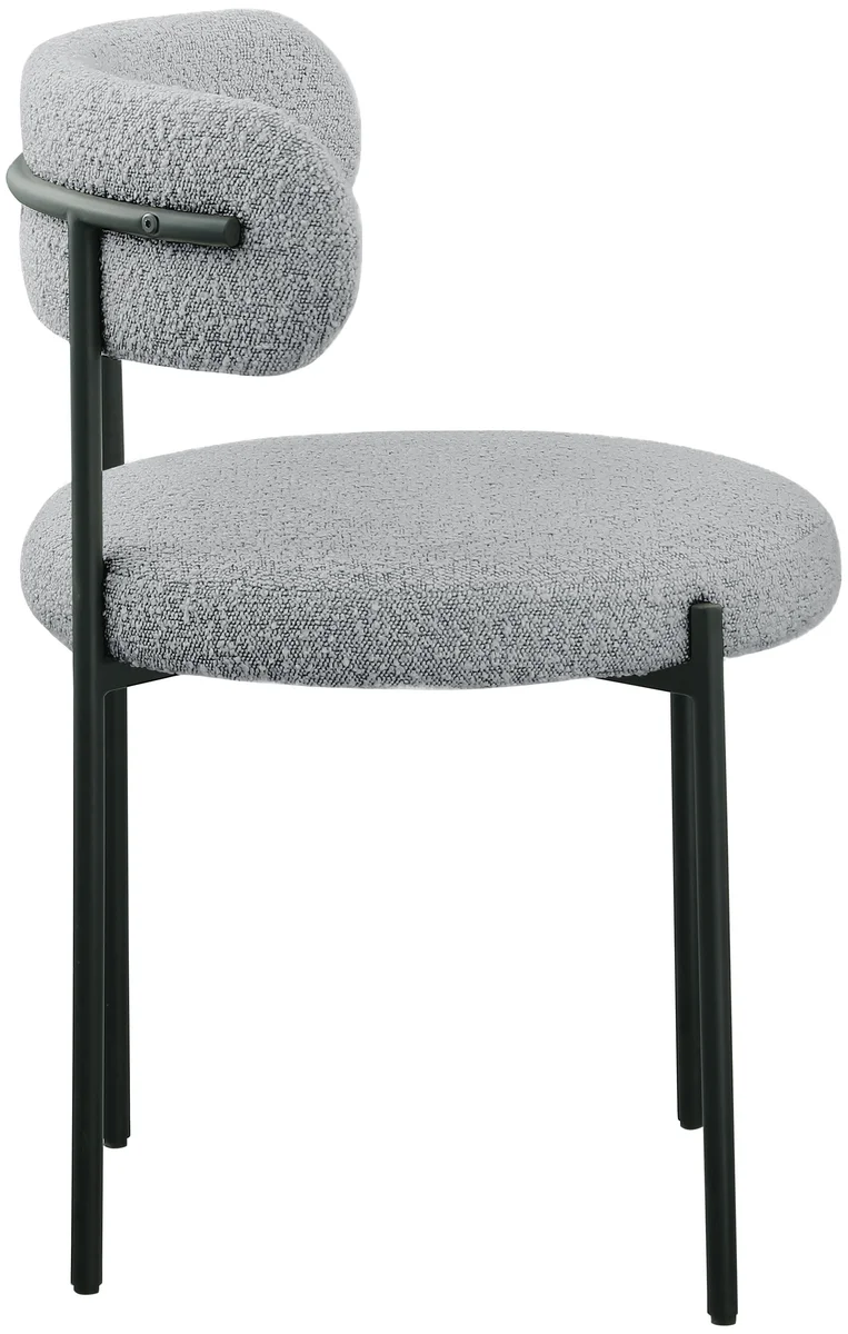 Beacon - Boucle Fabric Dining Chair (Set of 2) - Gray