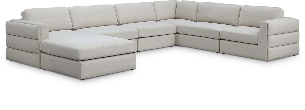 Beckham - 7 Piece Modular Sectional With Chaise - Beige