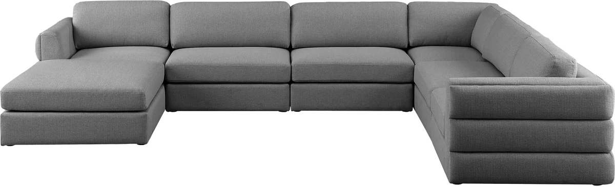 Beckham - 7 Piece Modular Sectional With Chaise - Gray