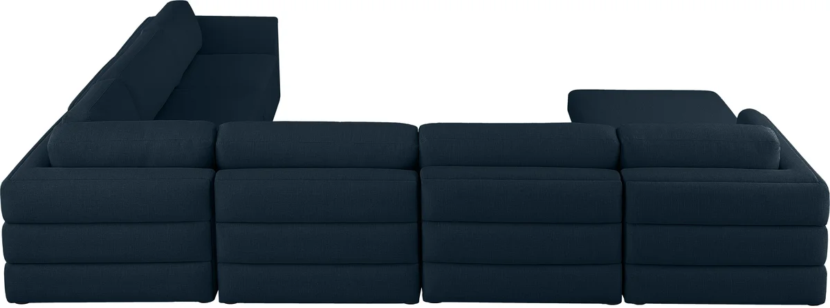 Beckham - 7 Piece Modular Sectional With Chaise - Navy