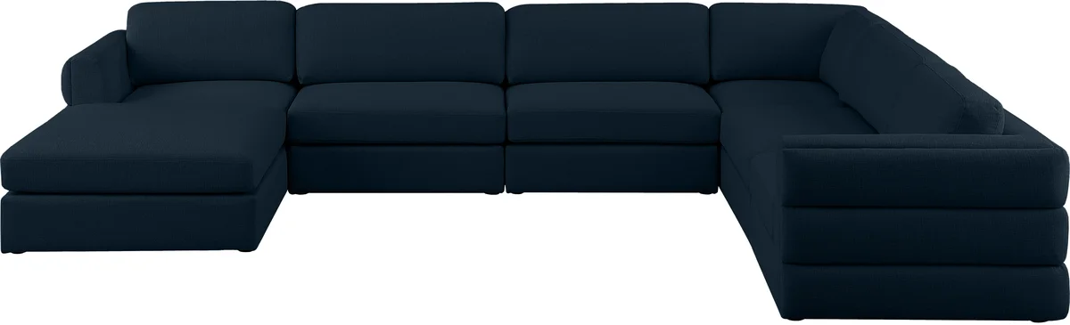 Beckham - 7 Piece Modular Sectional With Chaise - Navy