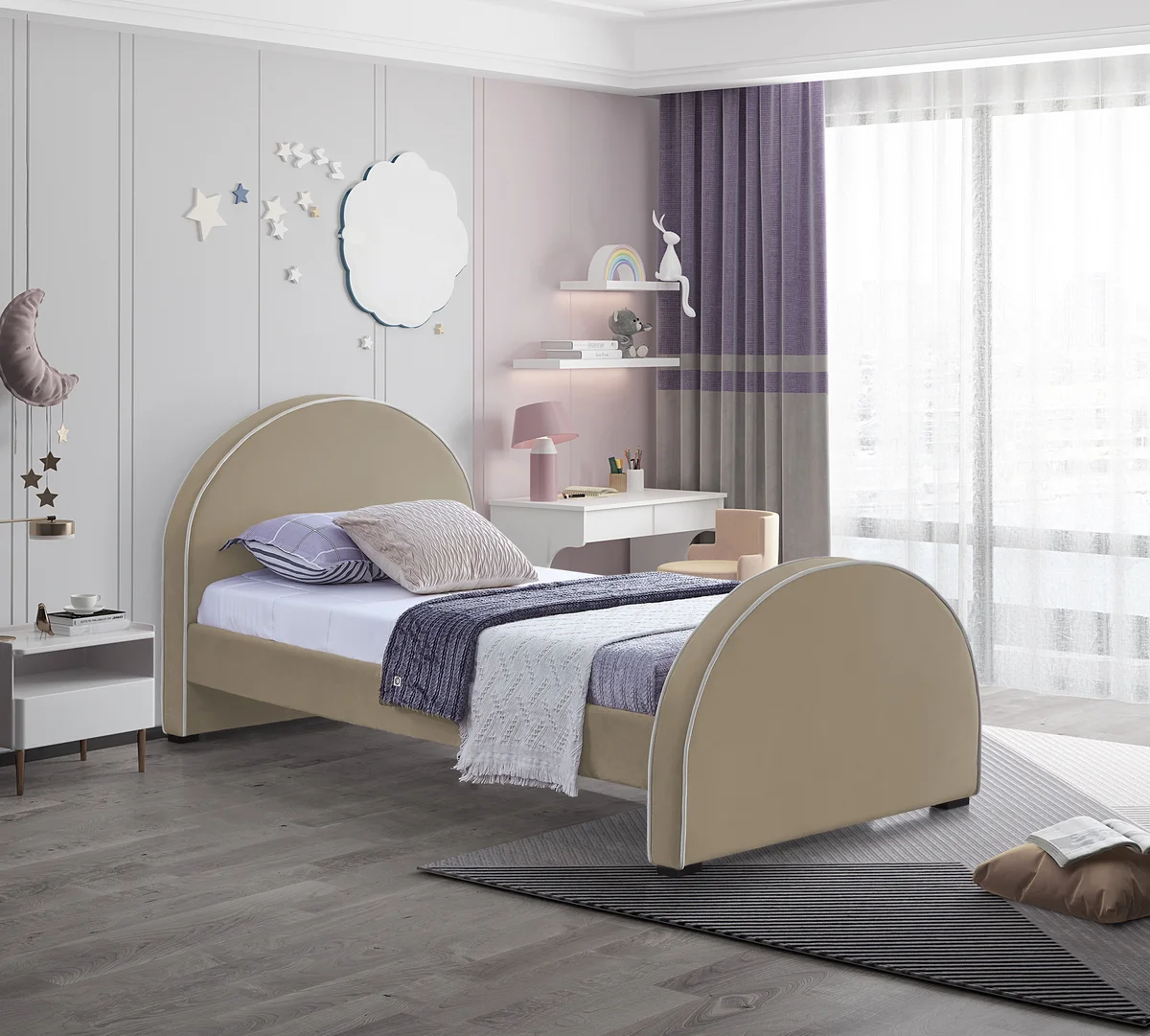 Brody - Twin Bed - Beige - View 2