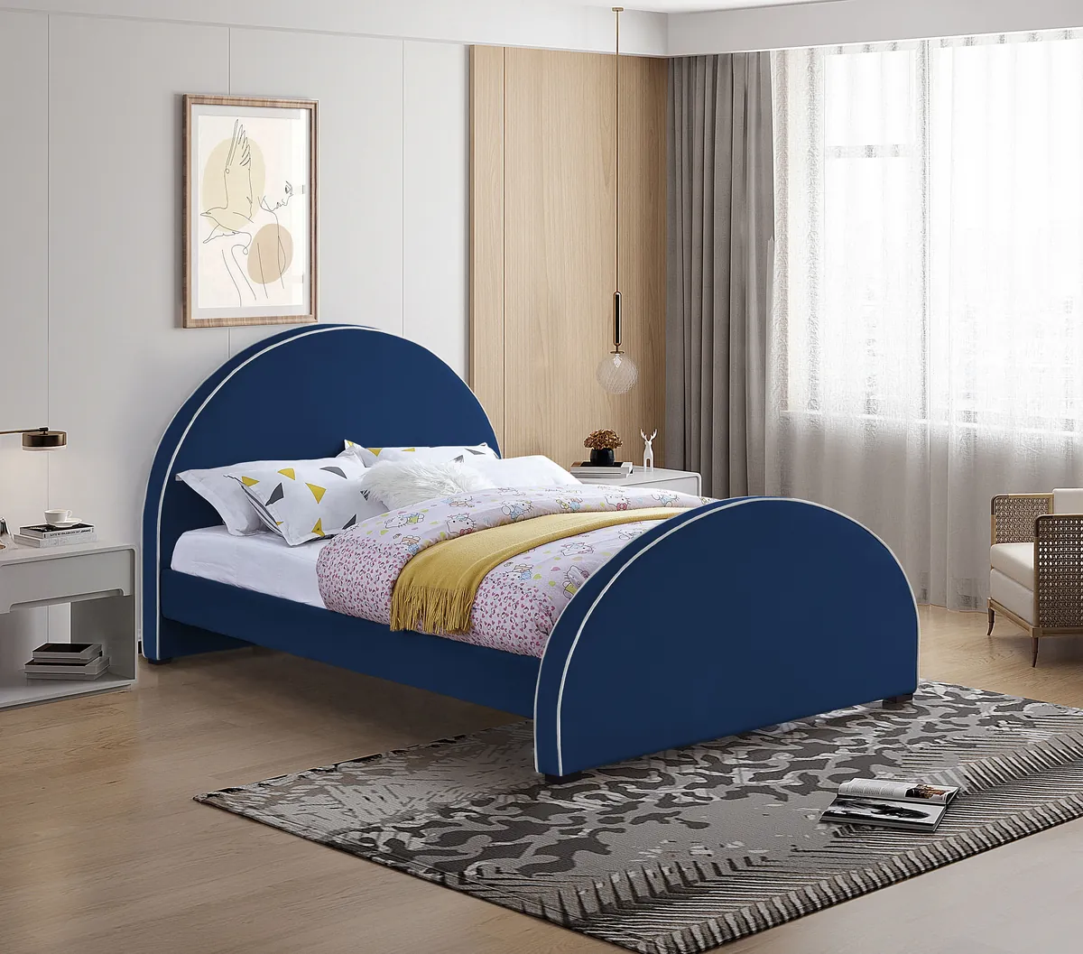Brody - Queen Bed - Navy - View 2