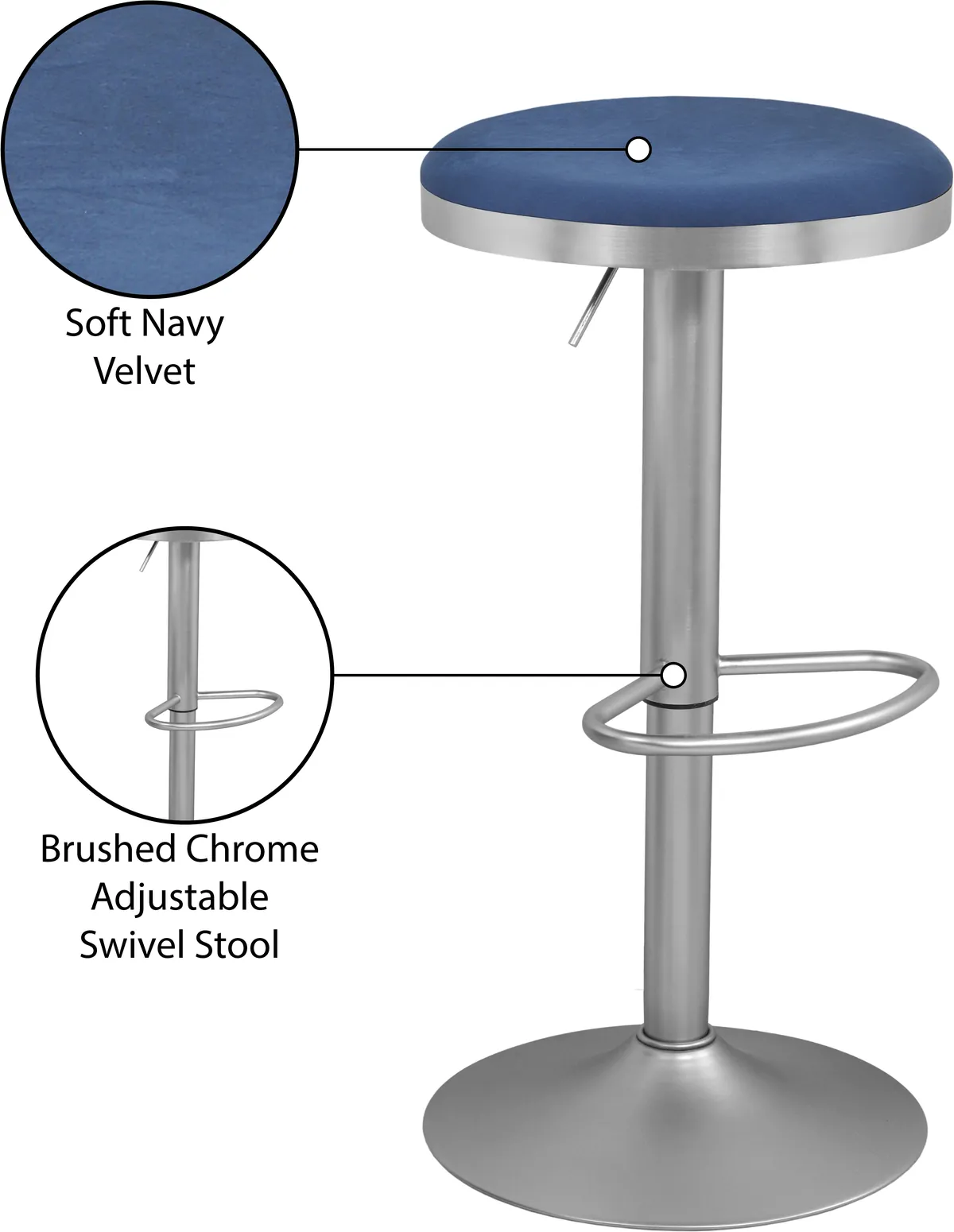 Brody - Adjustable Stool - Navy