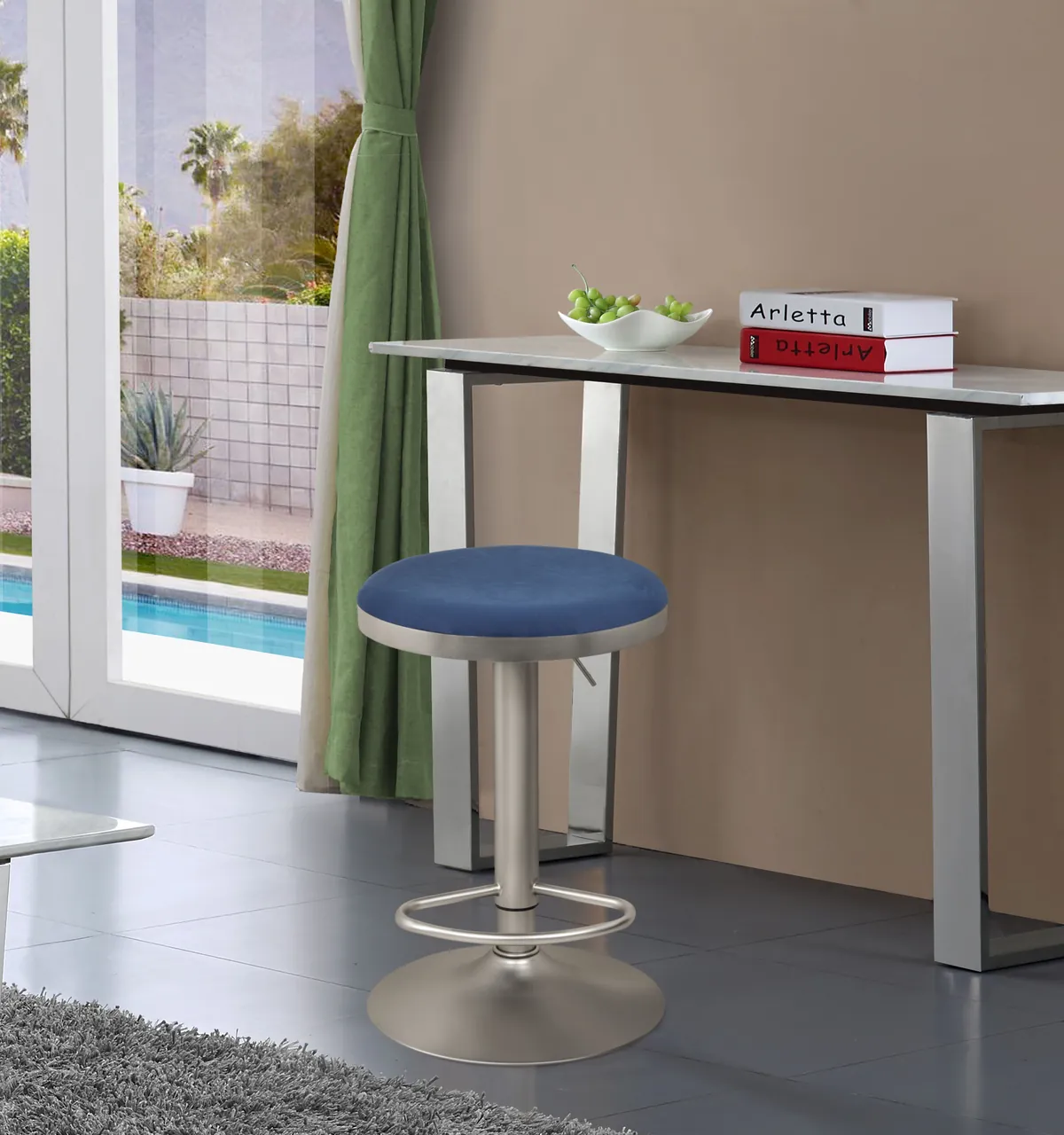 Brody - Adjustable Stool - Navy - View 2