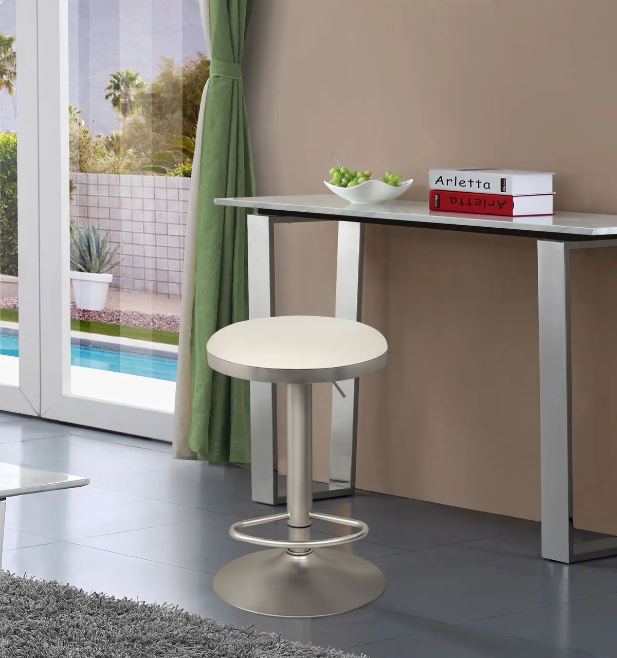 Brody - Adjustable Stool - White - View 2