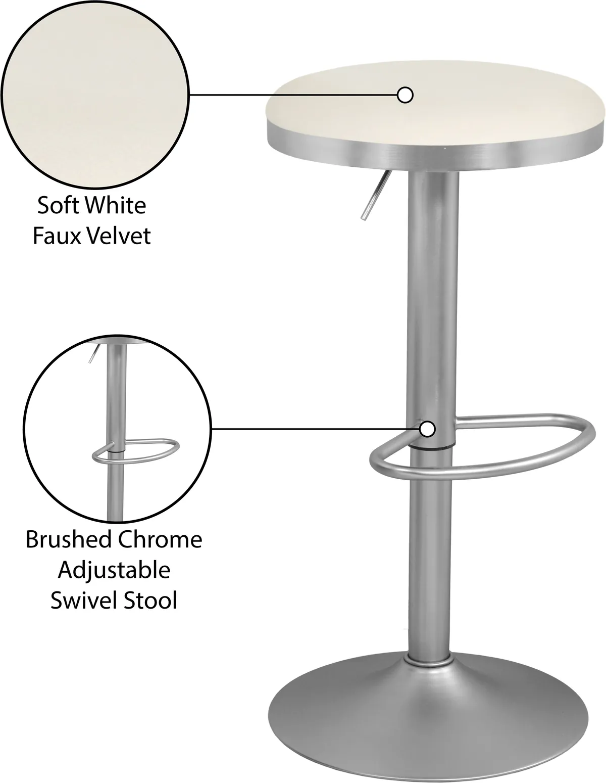 Brody - Adjustable Stool - White