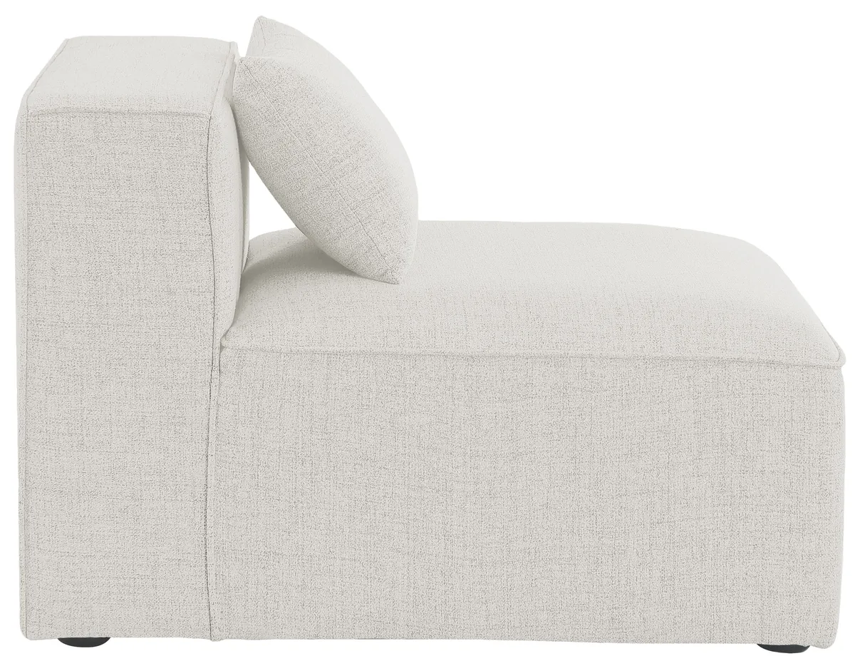 Cube - Linen Armless Chair - Cream