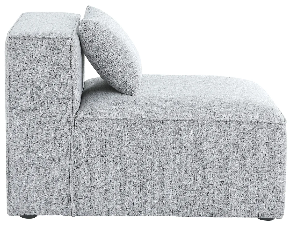 Cube - Linen Armless Chair - Gray