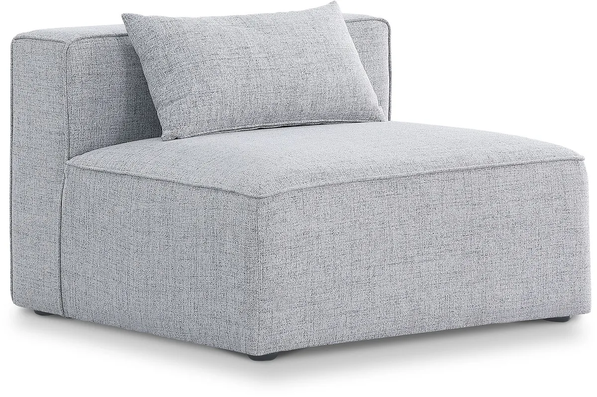 Cube - Linen Armless Chair - Gray