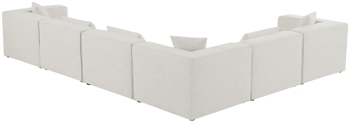 Cube - Linen 6 Piece Modular Corner Sectional - Cream