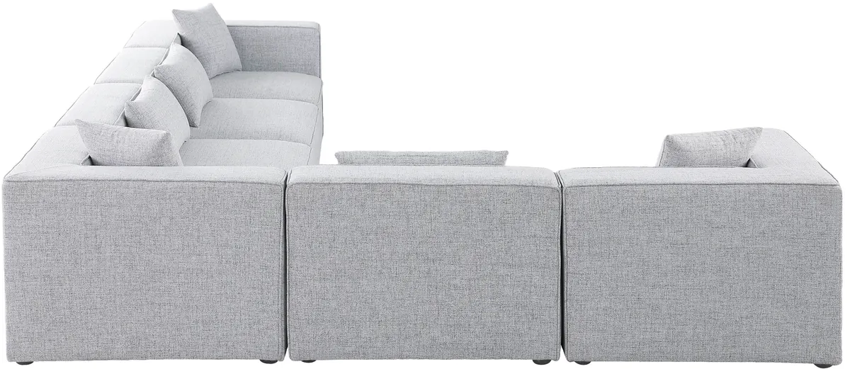 Cube - Linen 6 Piece Modular Corner Sectional - Gray