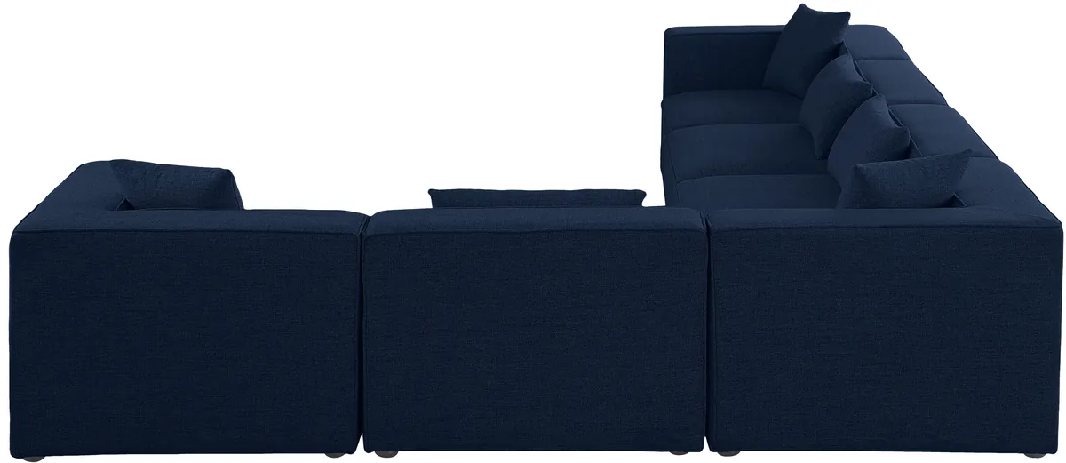 Cube - Linen 6 Piece Modular Corner Sectional - Navy