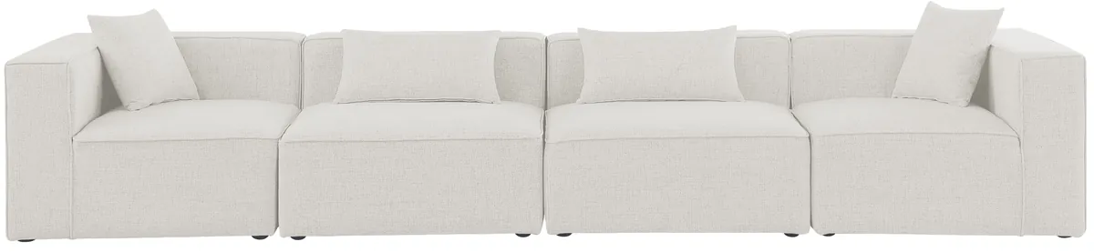 Cube - Linen Modular 4 Seat Sofa - Cream