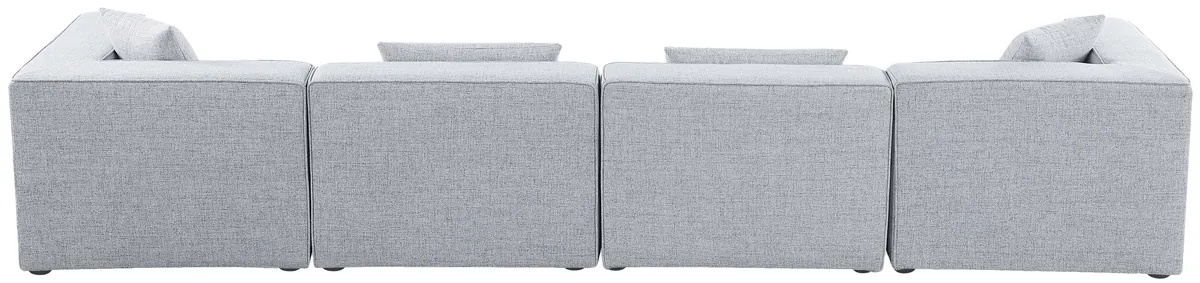 Cube - Linen Modular 4 Seat Sofa - Gray