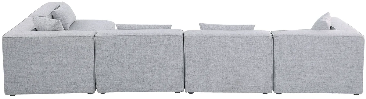Cube - Linen 5 Piece Modular Sectional - Gray