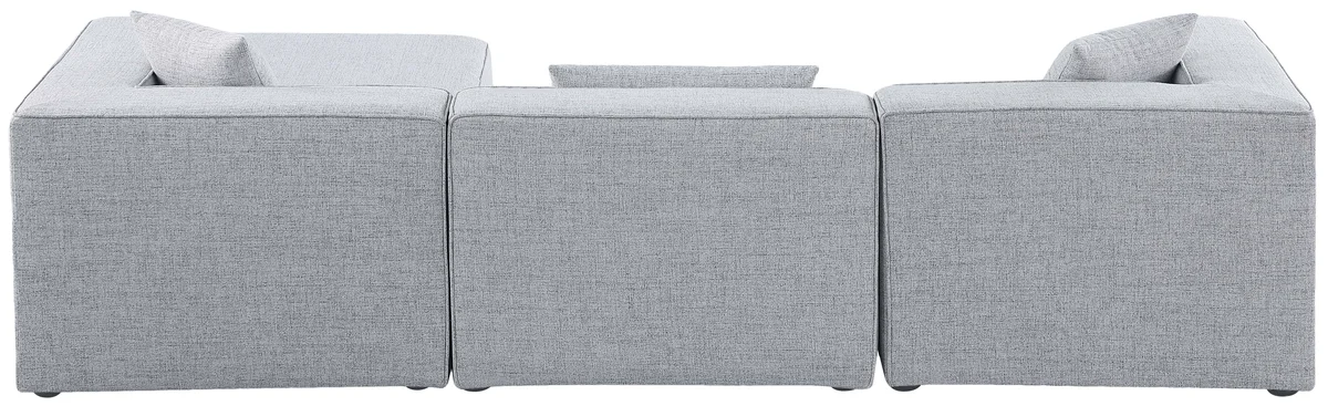 Cube - Linen 4 Piece Modular Sectional With Chaise - Gray