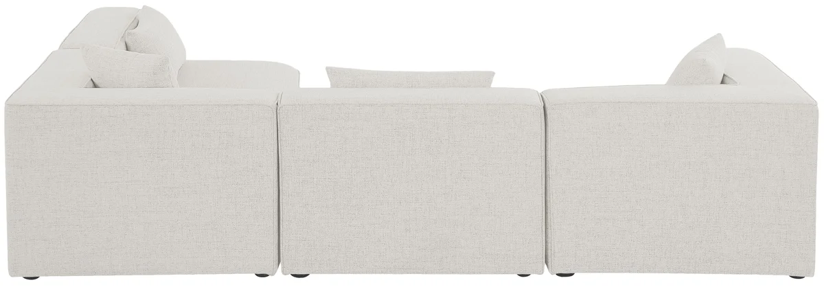 Cube - Linen 4 Piece Modular Corner Sectional - Cream