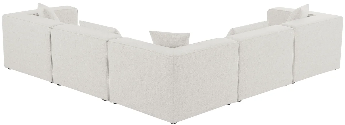 Cube - Linen 5 Piece Modular Corner Sectional - Cream