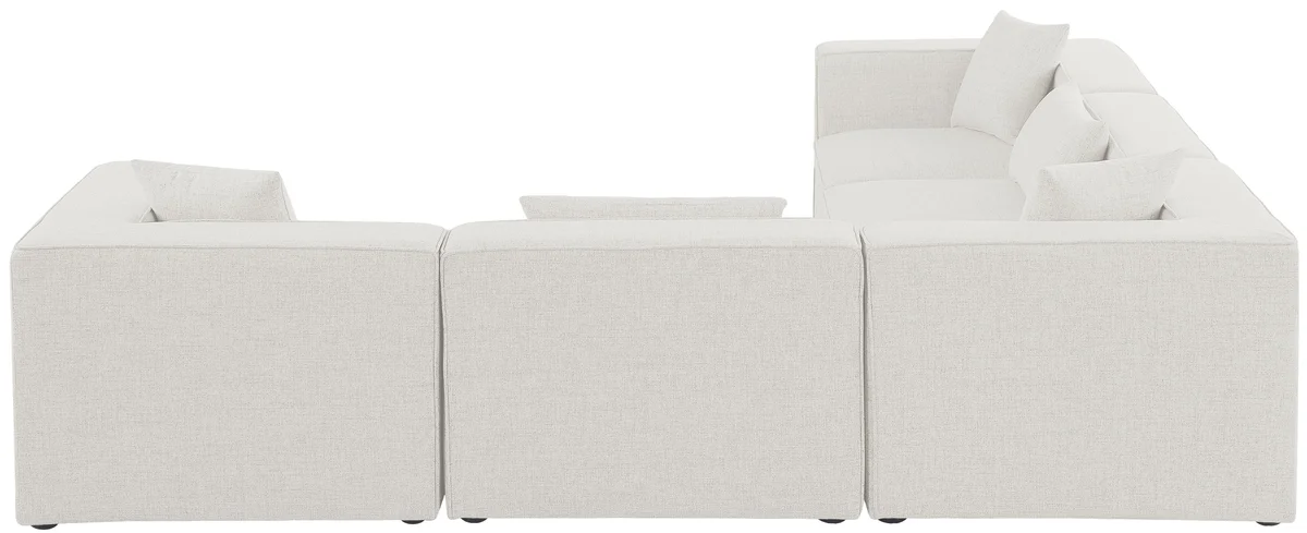 Cube - Linen 5 Piece Modular Corner Sectional - Cream