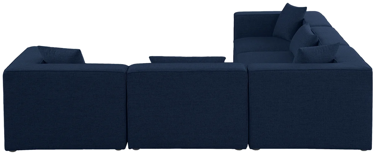 Cube - Linen 5 Piece Modular Corner Sectional - Navy