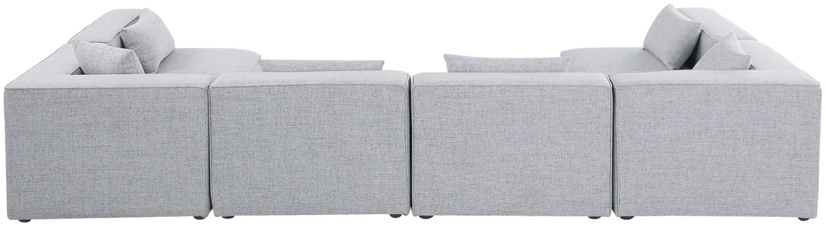 Cube - Linen 6 Piece Modular Armless Sectional - Gray