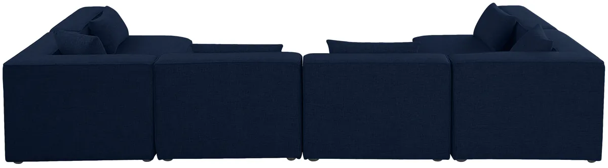 Cube - Linen 6 Piece Modular Armless Sectional - Navy