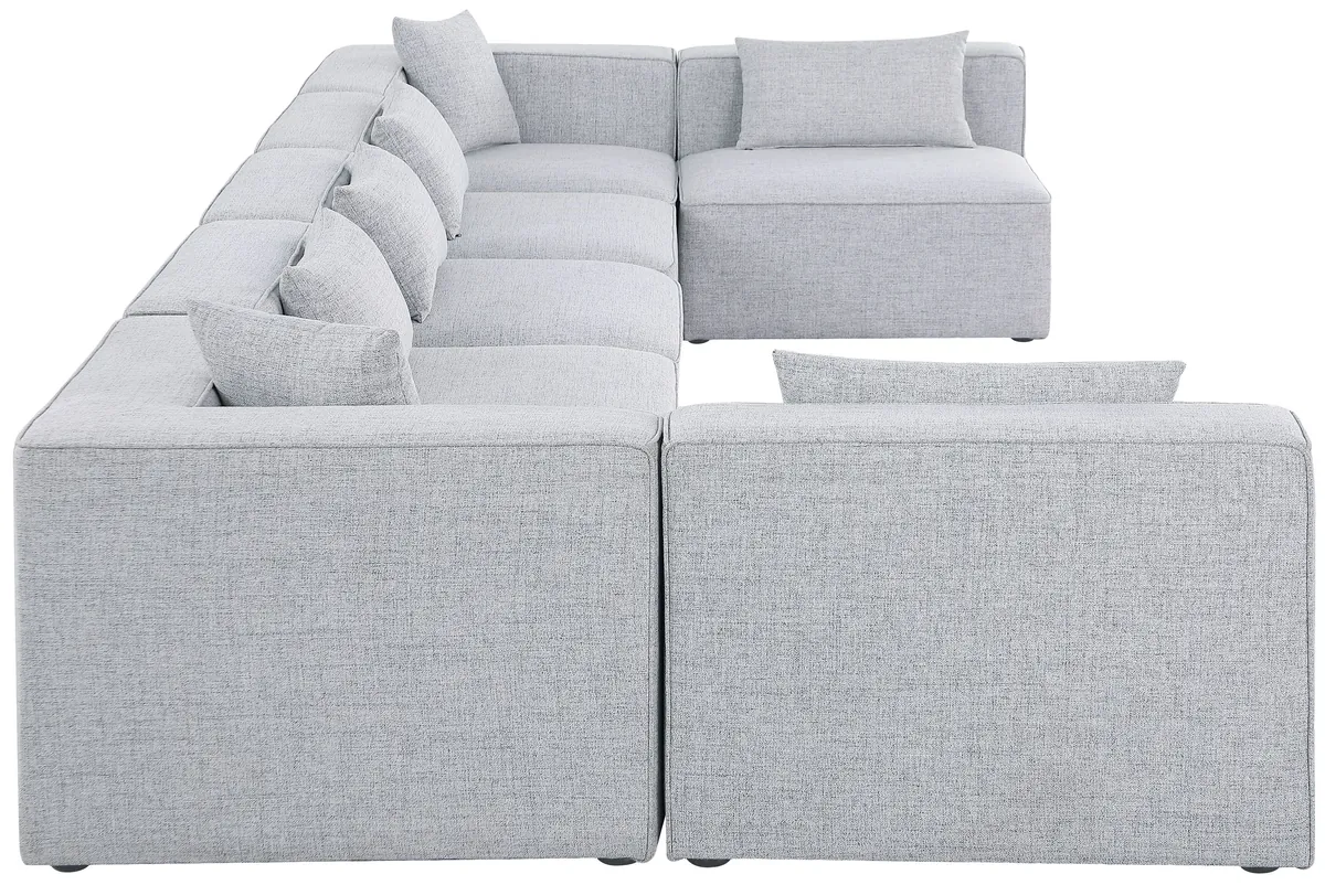 Cube - Linen 7 Piece Modular U-Shaped Sectional - Gray