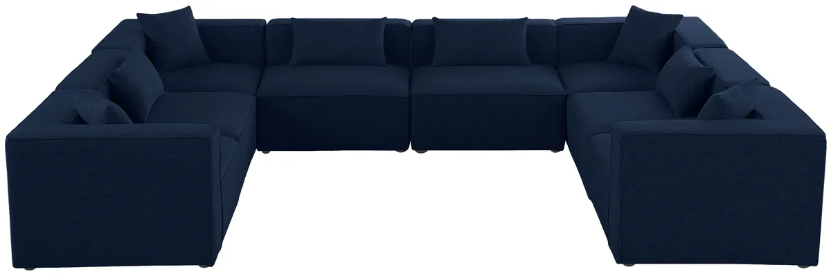 Cube - Linen 8 Piece Modular Sectional - Navy