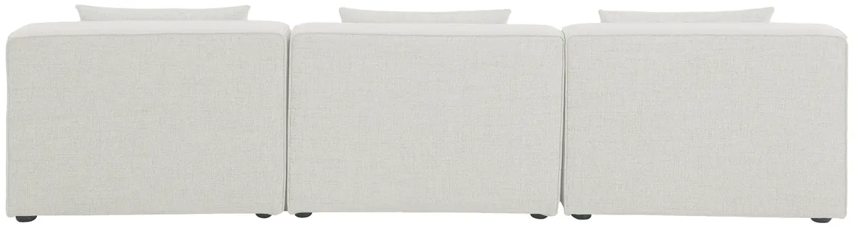 Cube - Linen Modular 3 Seat Armless Sofa - Cream