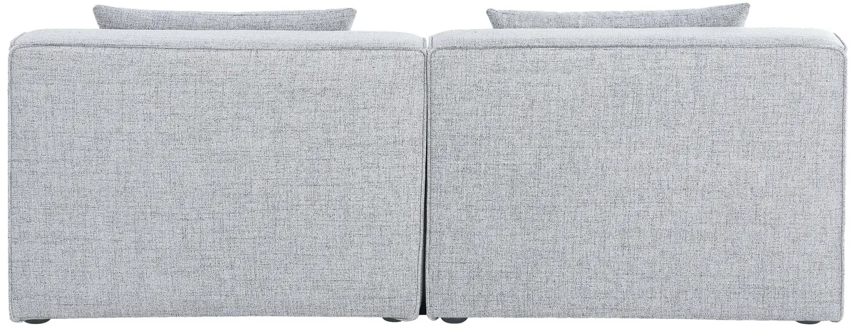 Cube - Linen Modular 2 Seat Armless Sofa - Gray
