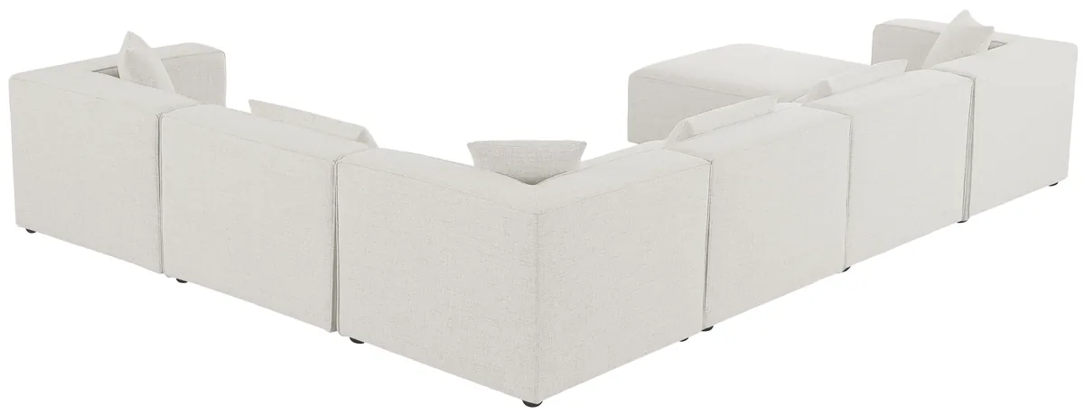 Cube - Linen 7 Piece Modular Sectional - Cream