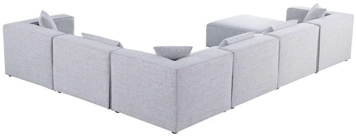 Cube - Linen 7 Piece Modular Sectional - Gray