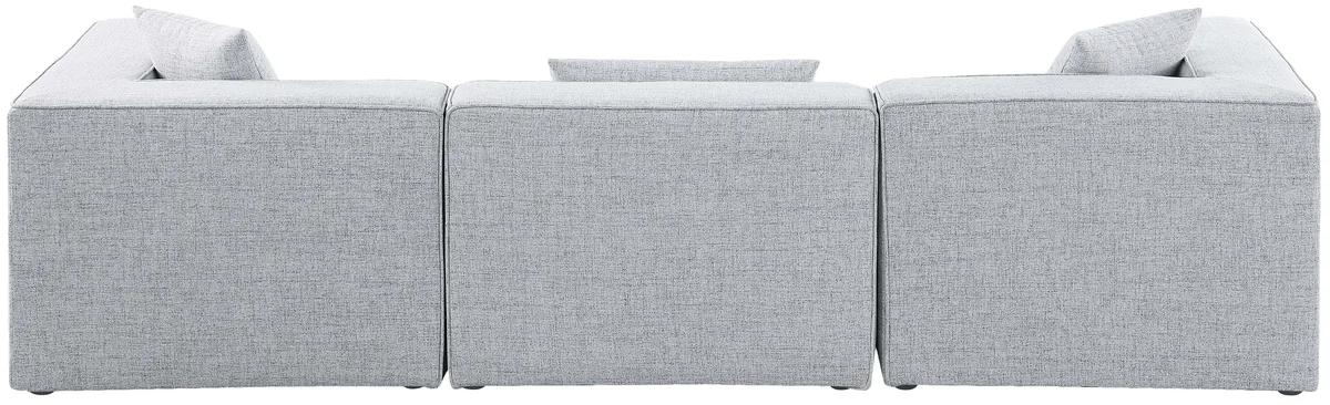 Cube - Linen Modular 3 Seat Sofa - Gray
