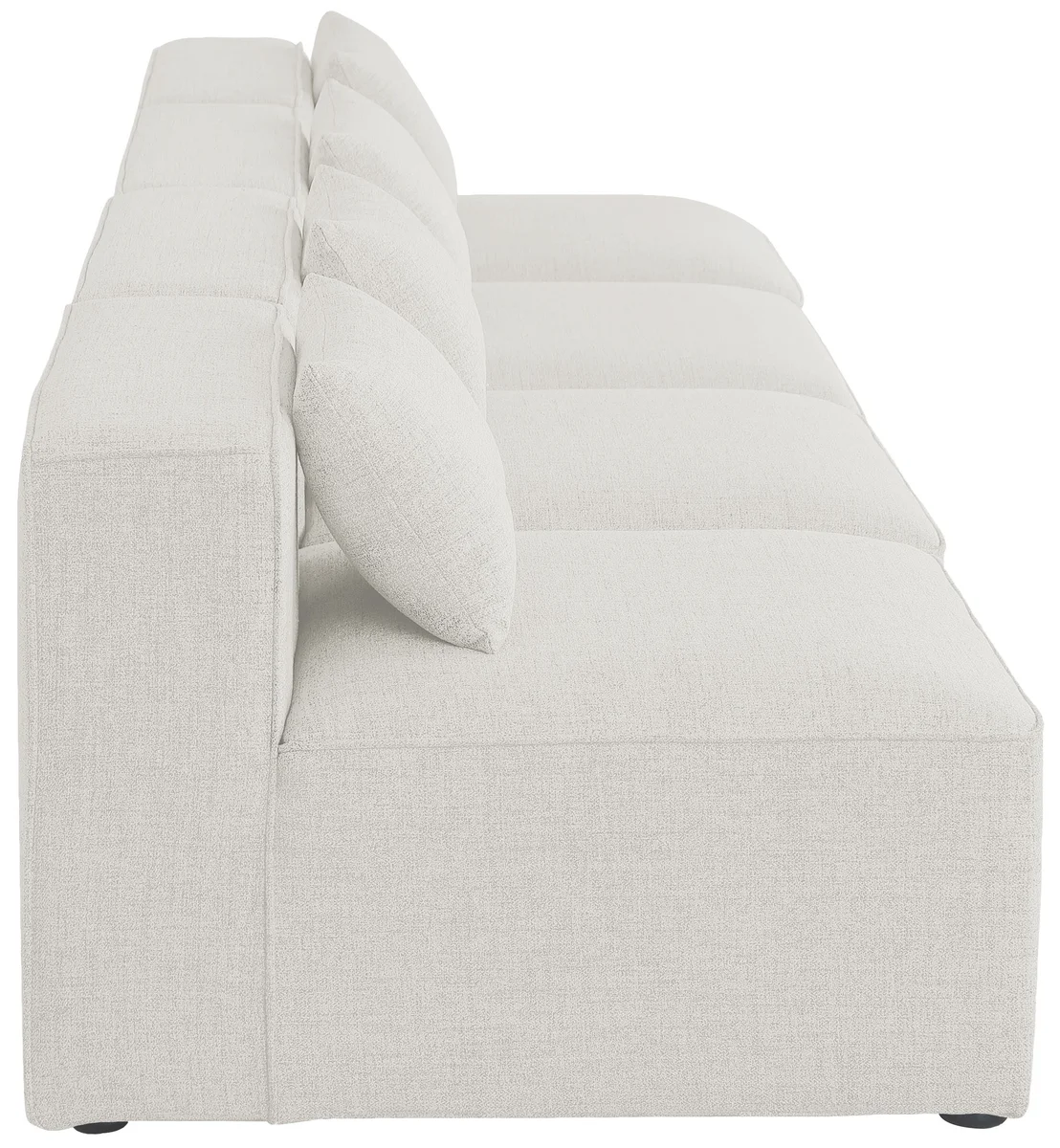 Cube - Linen Modular 4 Seat Armless Sofa - Cream