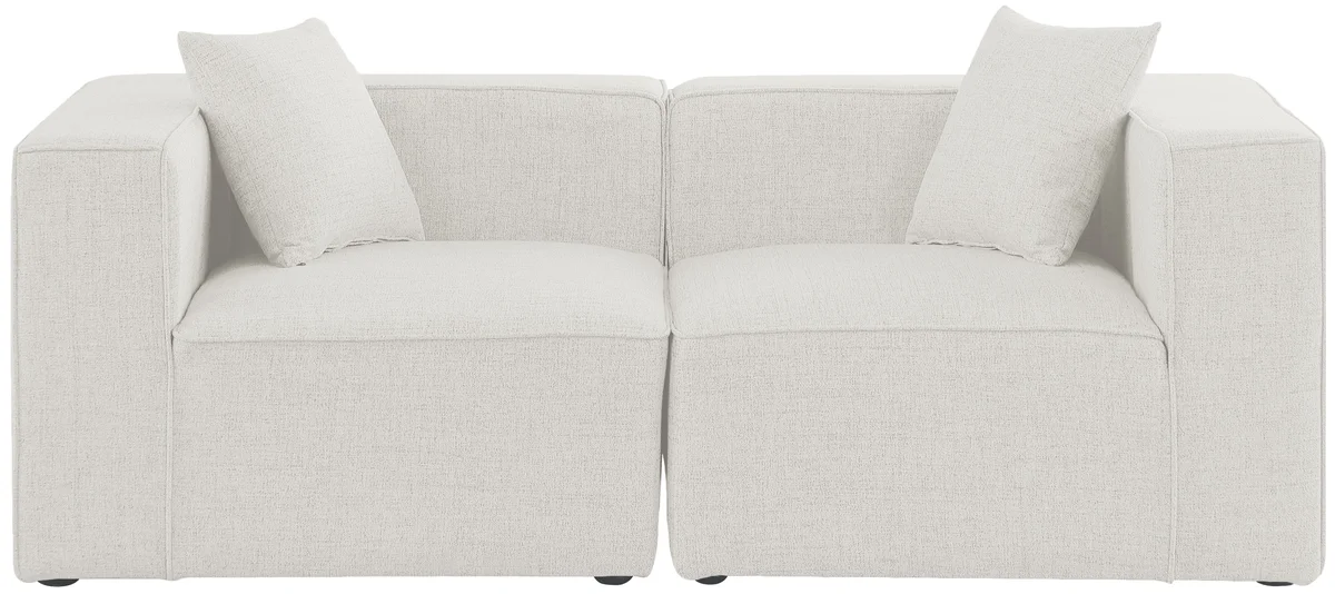 Cube - Linen Modular 2 Seat Sofa - Cream