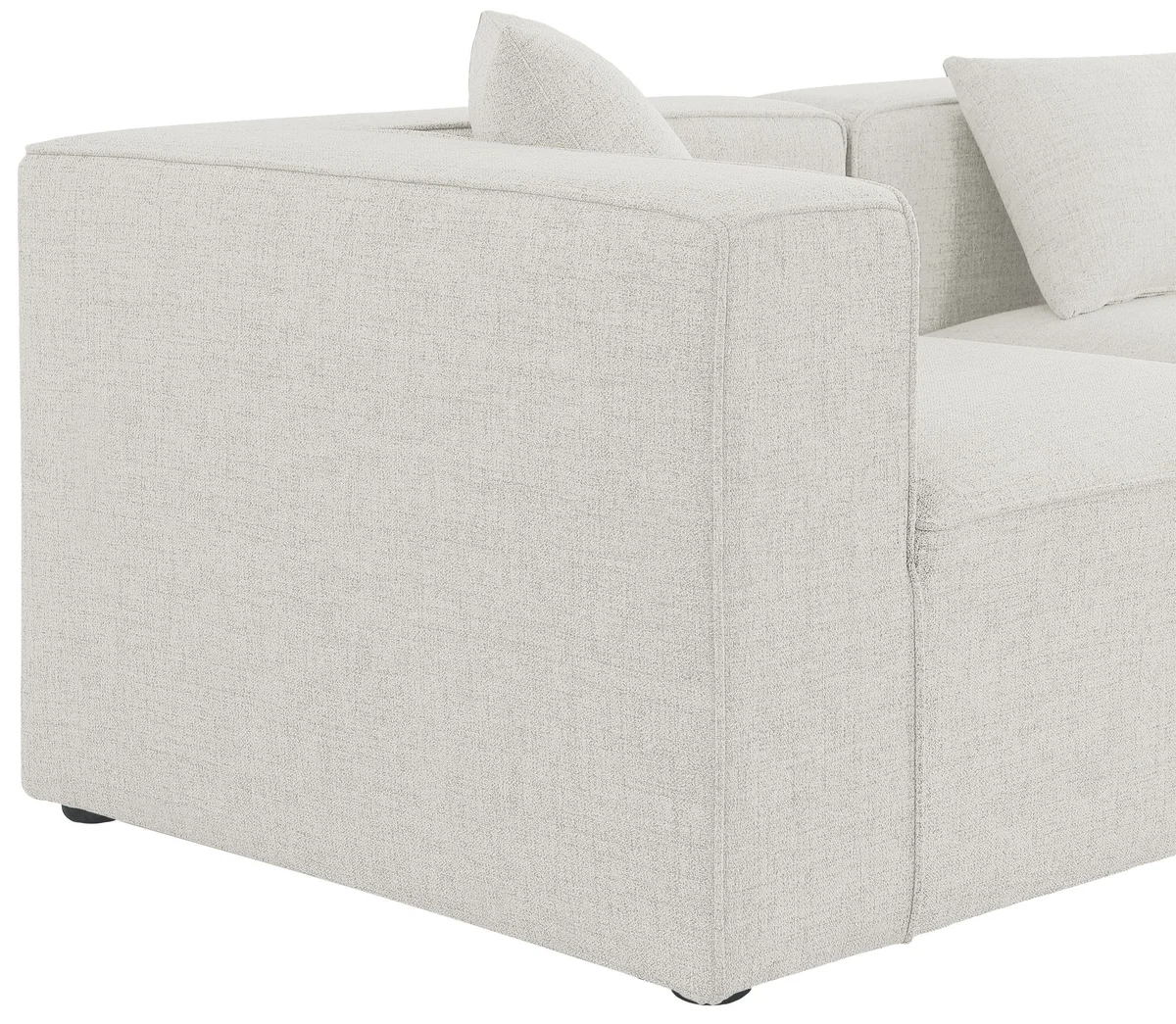 Cube - Linen 5 Piece Modular Sectional With Chaise - Cream