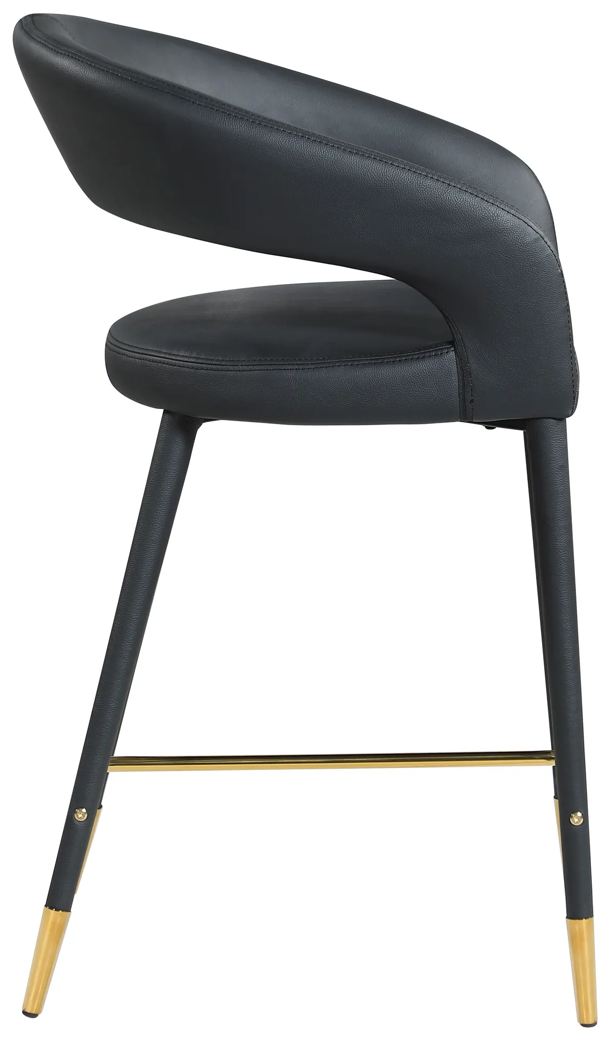 Destiny - Stool - Black - Faux Leather