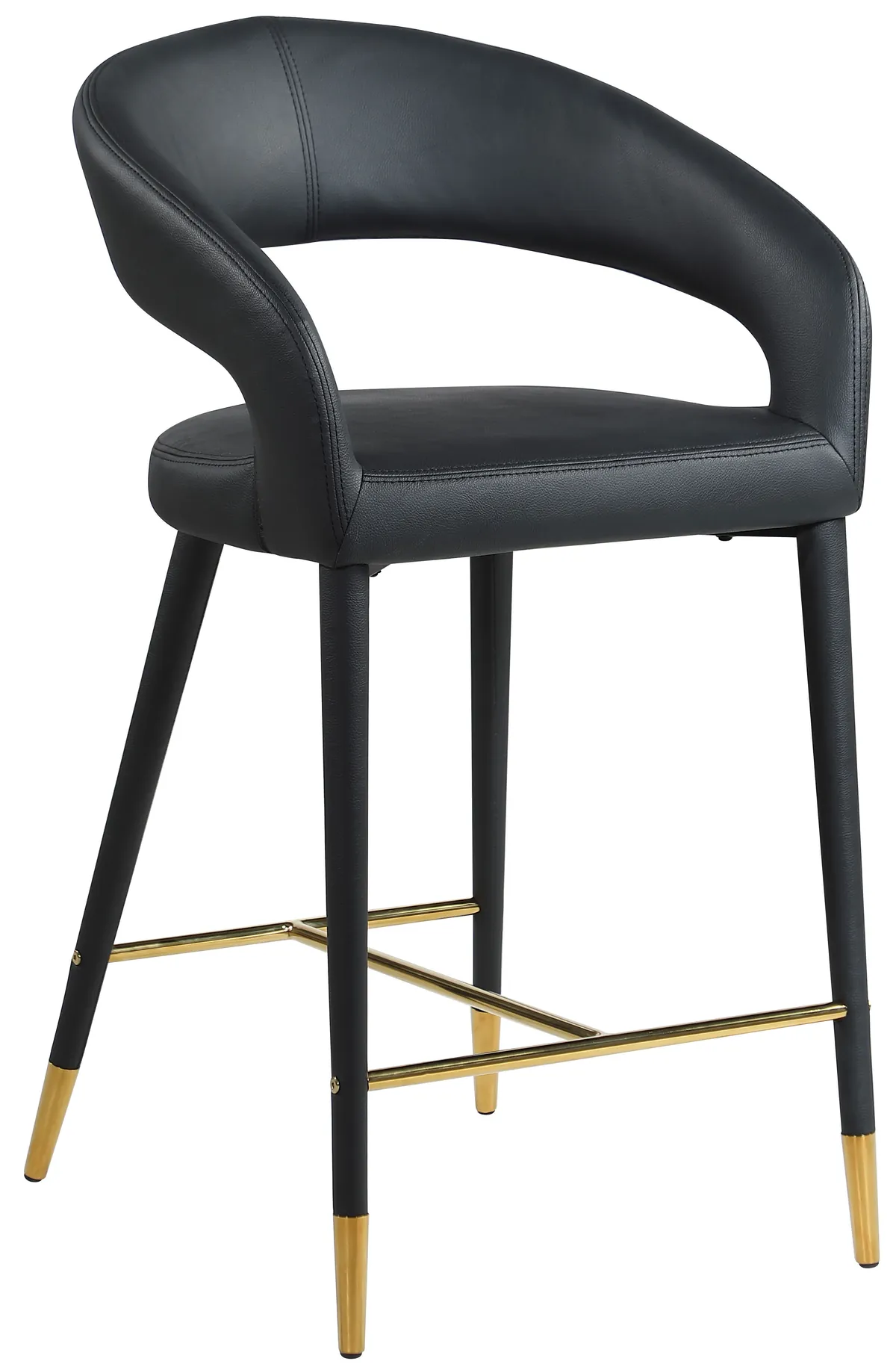 Destiny - Stool - Black - Faux Leather