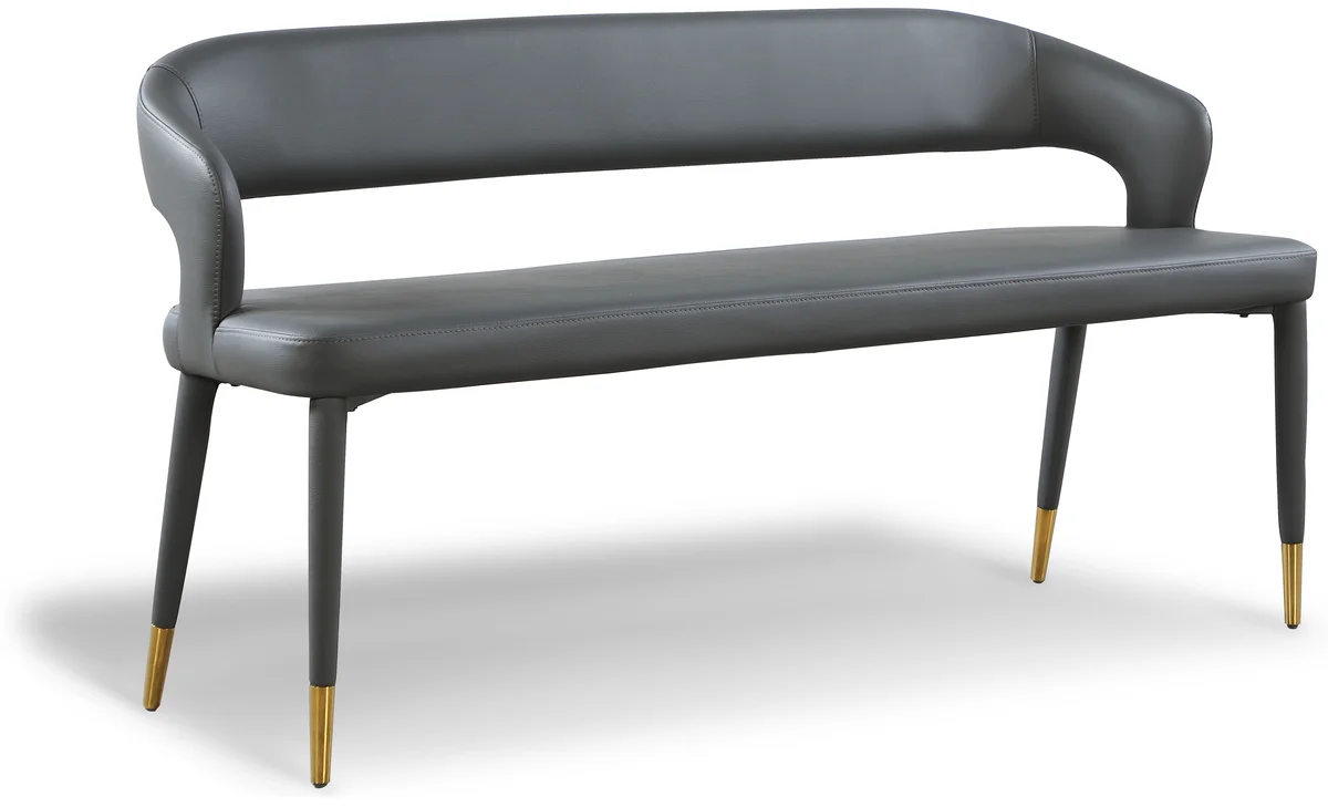 Destiny - Bench - Gray - Faux Leather