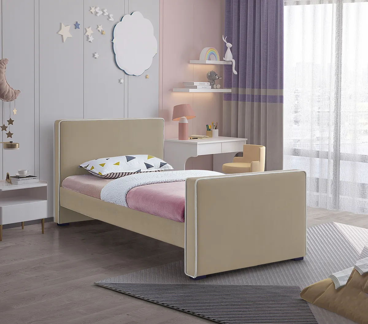 Dillard - Twin Bed - Beige - View 2