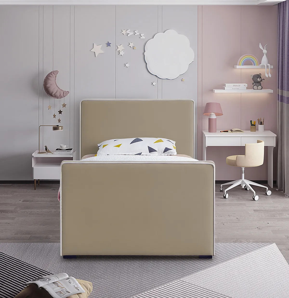 Dillard - Twin Bed - Beige