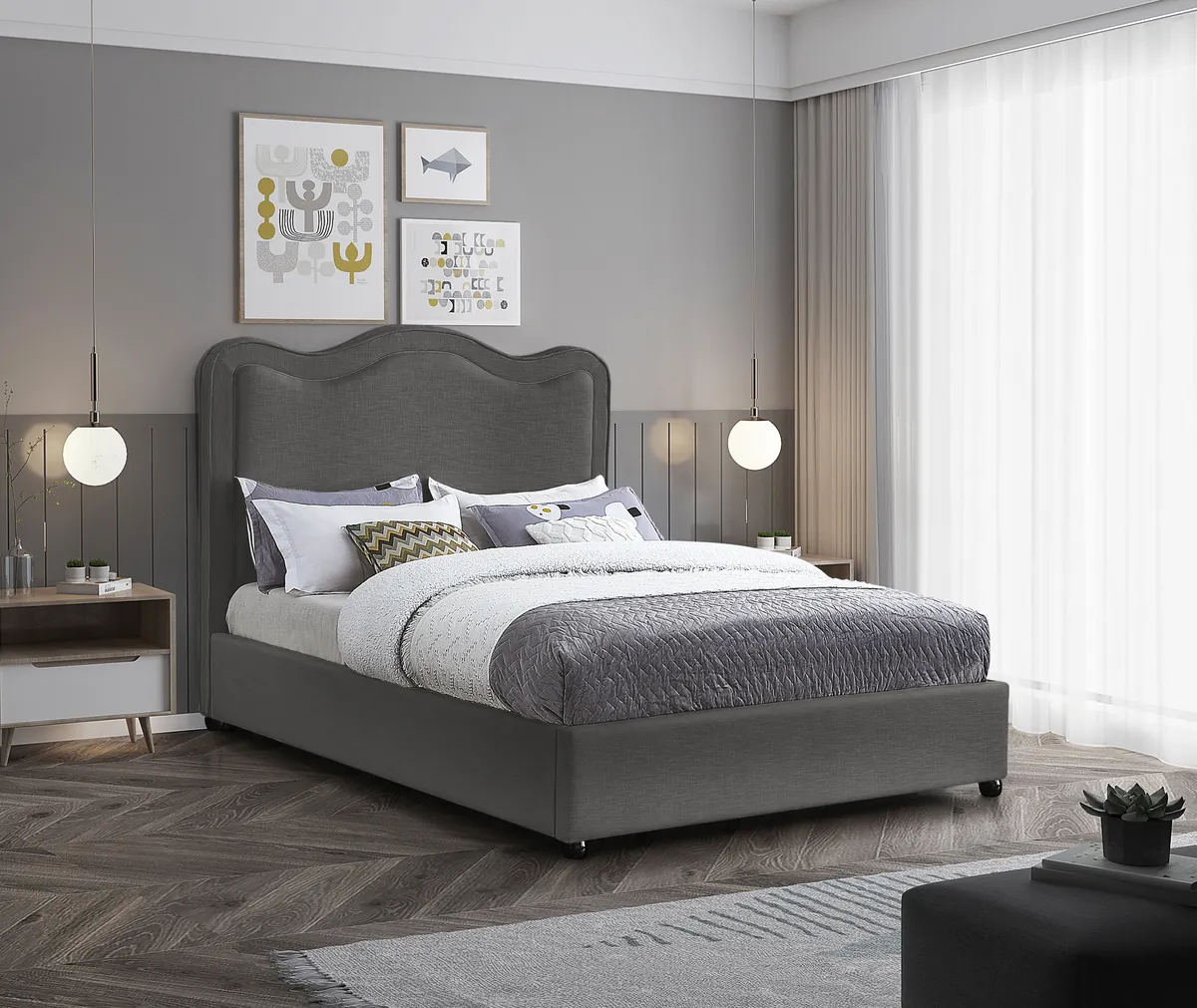 Felix - Queen Bed - Gray - View 2