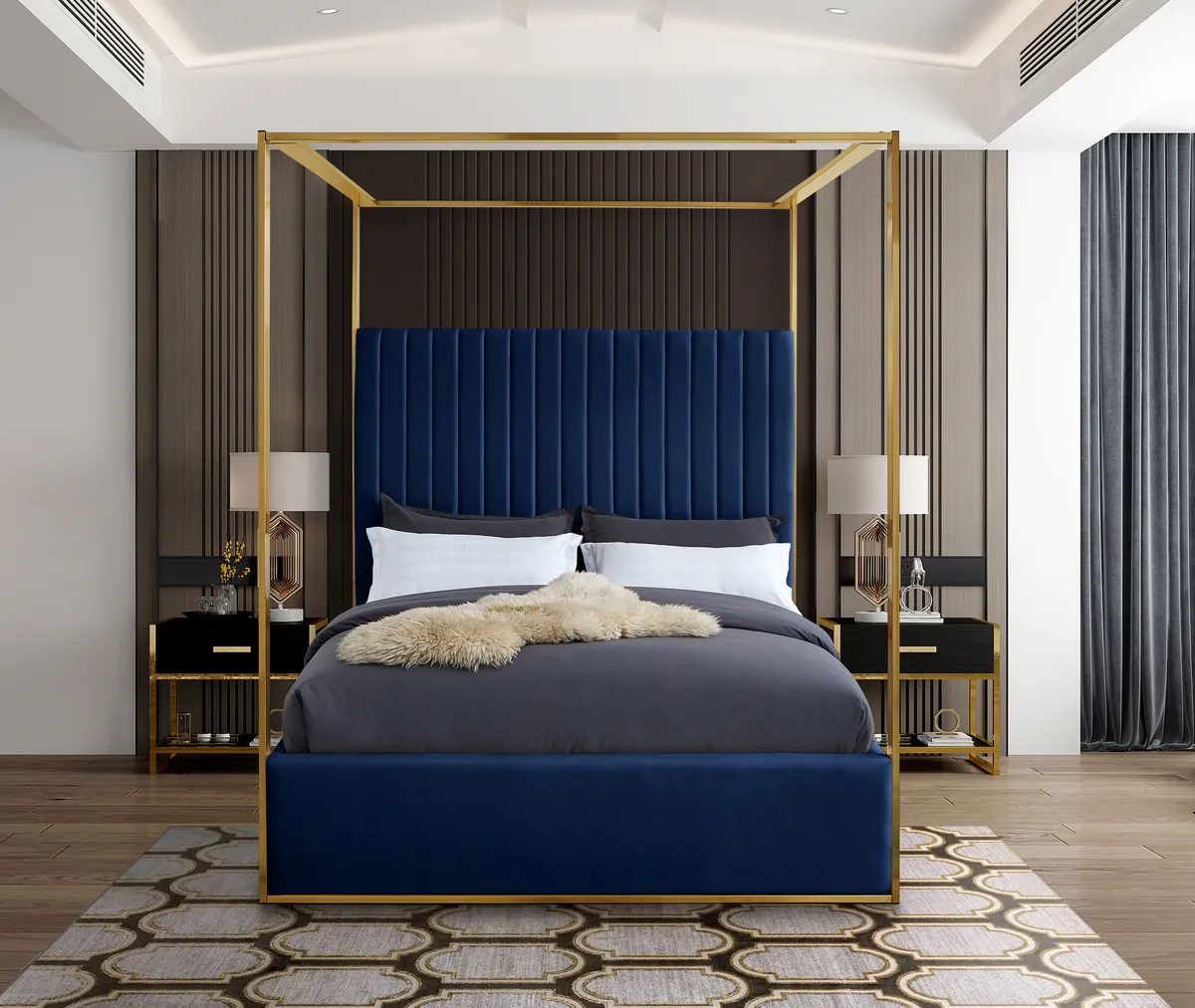 Jones - King Bed - Navy